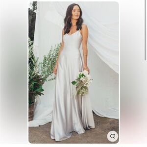NWT—Faith Maxi Dress Silver Luxe Satin Show Me Your Mumu